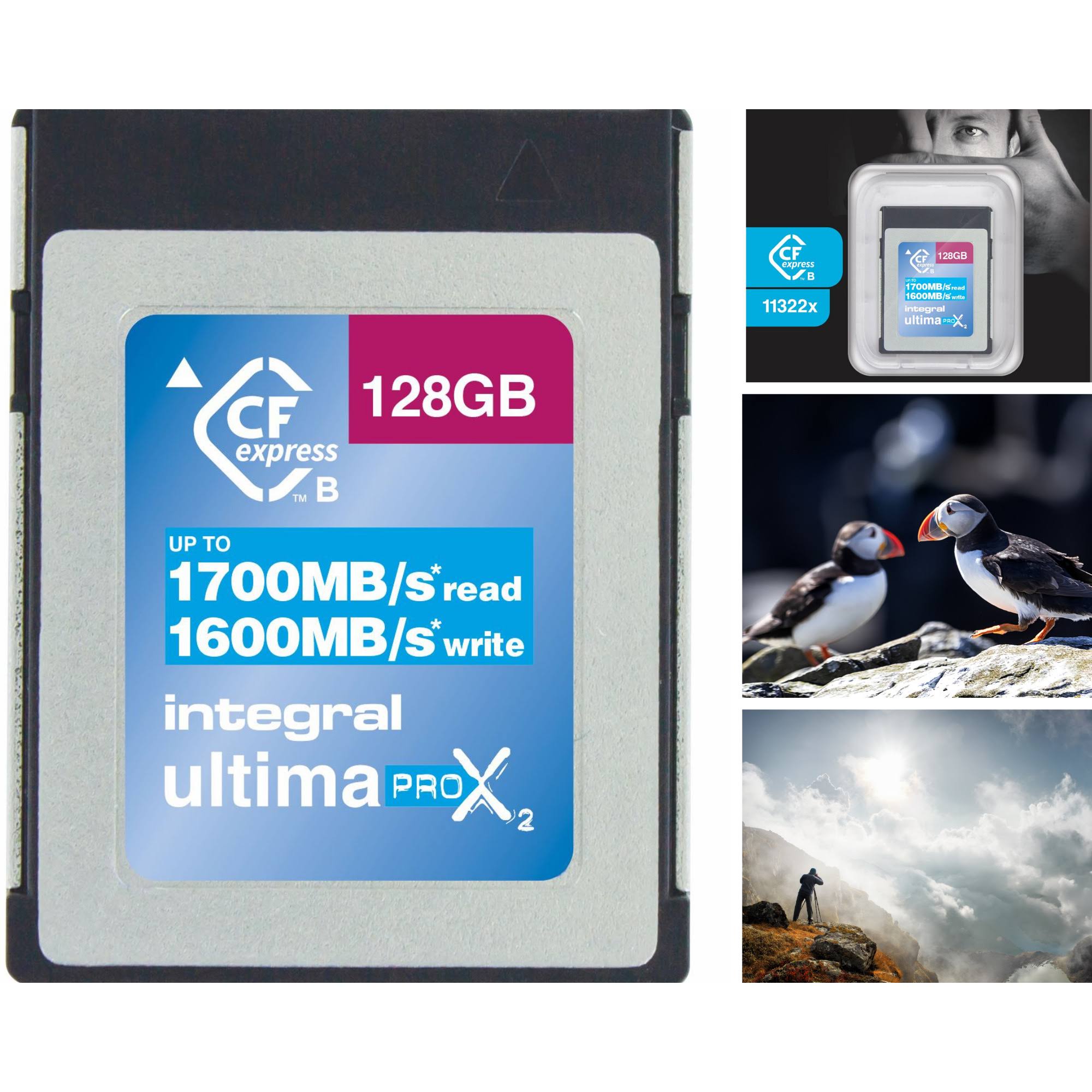 128GB Integral Ultima Pro X2 CFexpress Memory Card 11322X Speed 1700/ ...