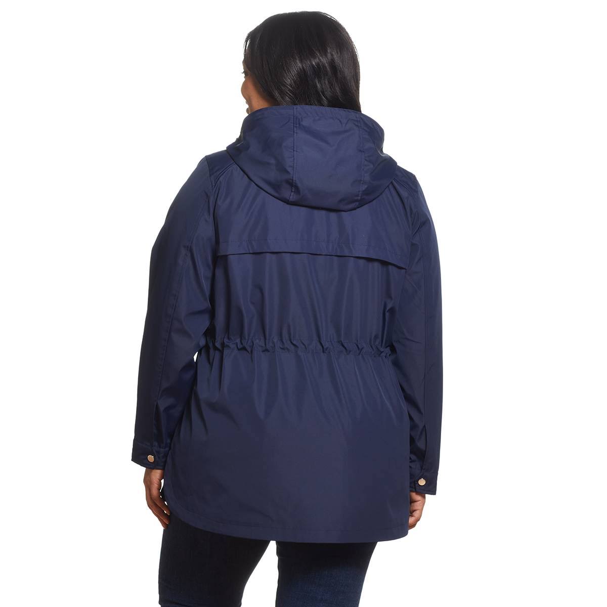 Weatherproof Plus Size Anorak Jacket with Nautical Stripe 1x Sandstone