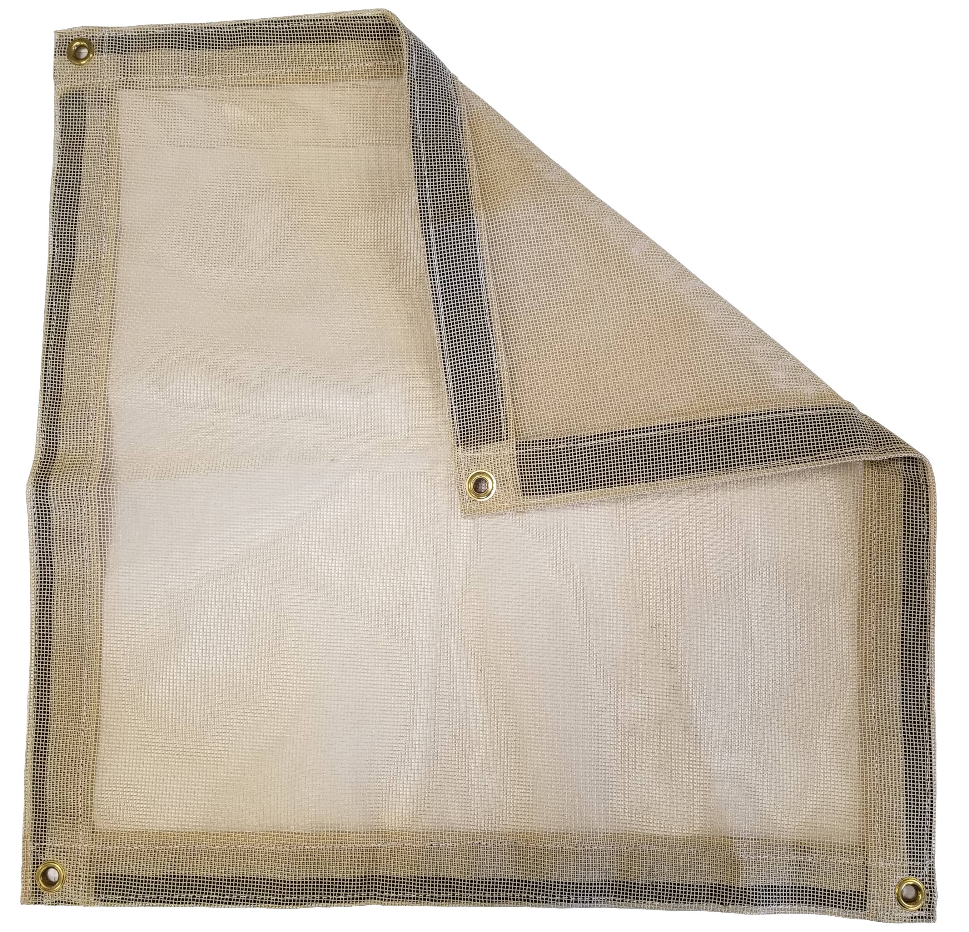 Tarps Direct 8& x 12& Tan Vinyl Coated Mesh Tarp 10 oz. Nvilo