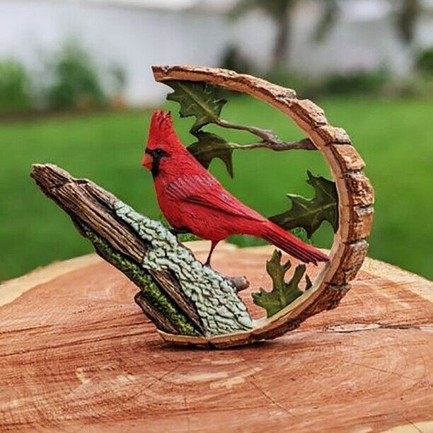 Cardinal Wood Carving Handmade