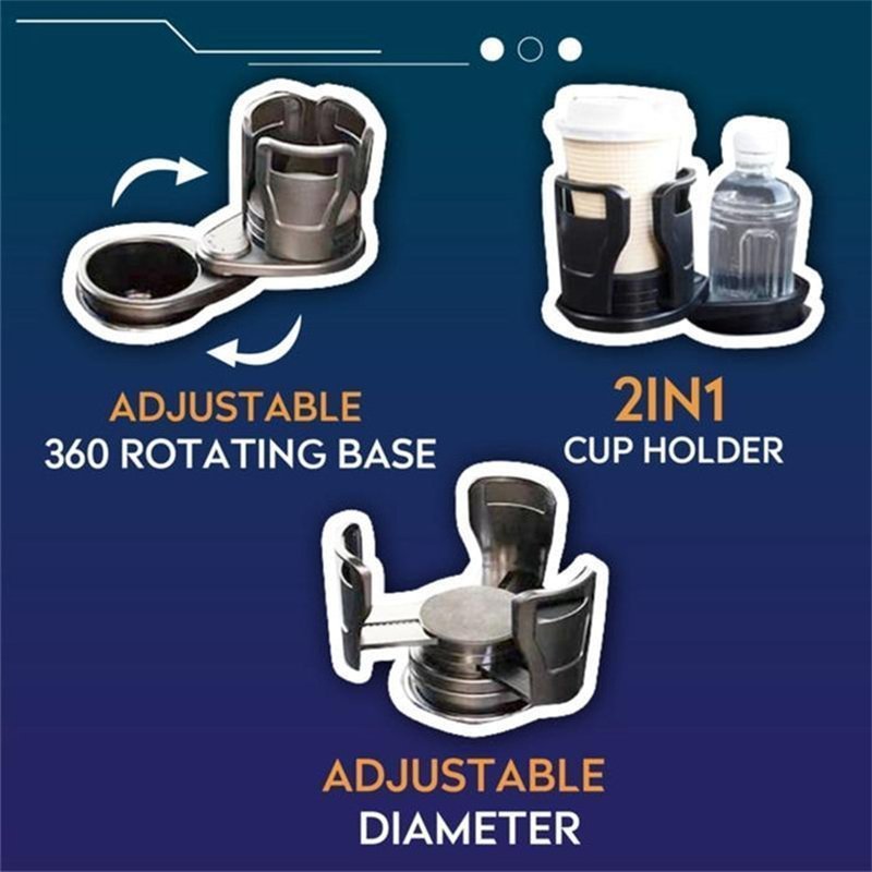 Dual Cup Holder Expander for Car, 2-in-1 Multifunction Car Drink Expan