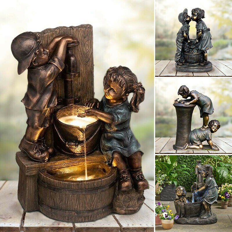 Boy & Girl Garden Statue