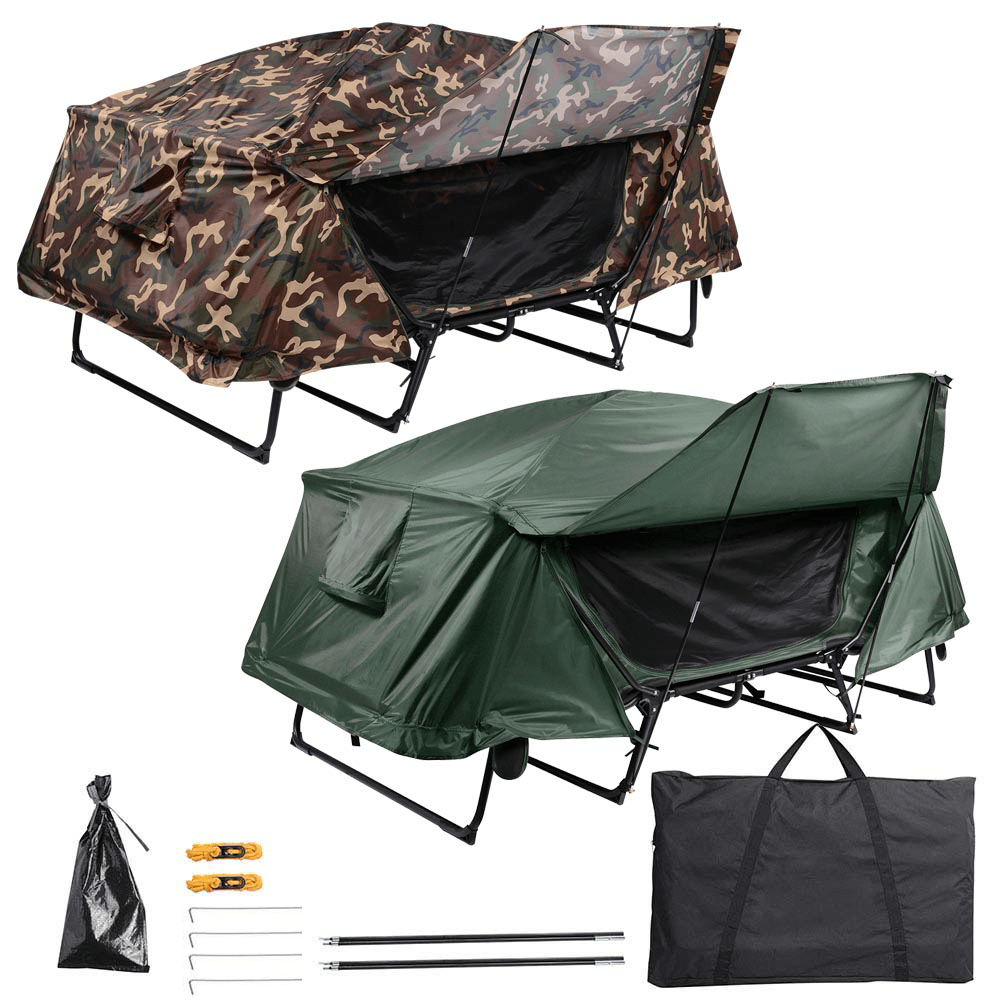 2Person Cot Tent Camping Folding Off the Gound Tent with Fly 4Legs