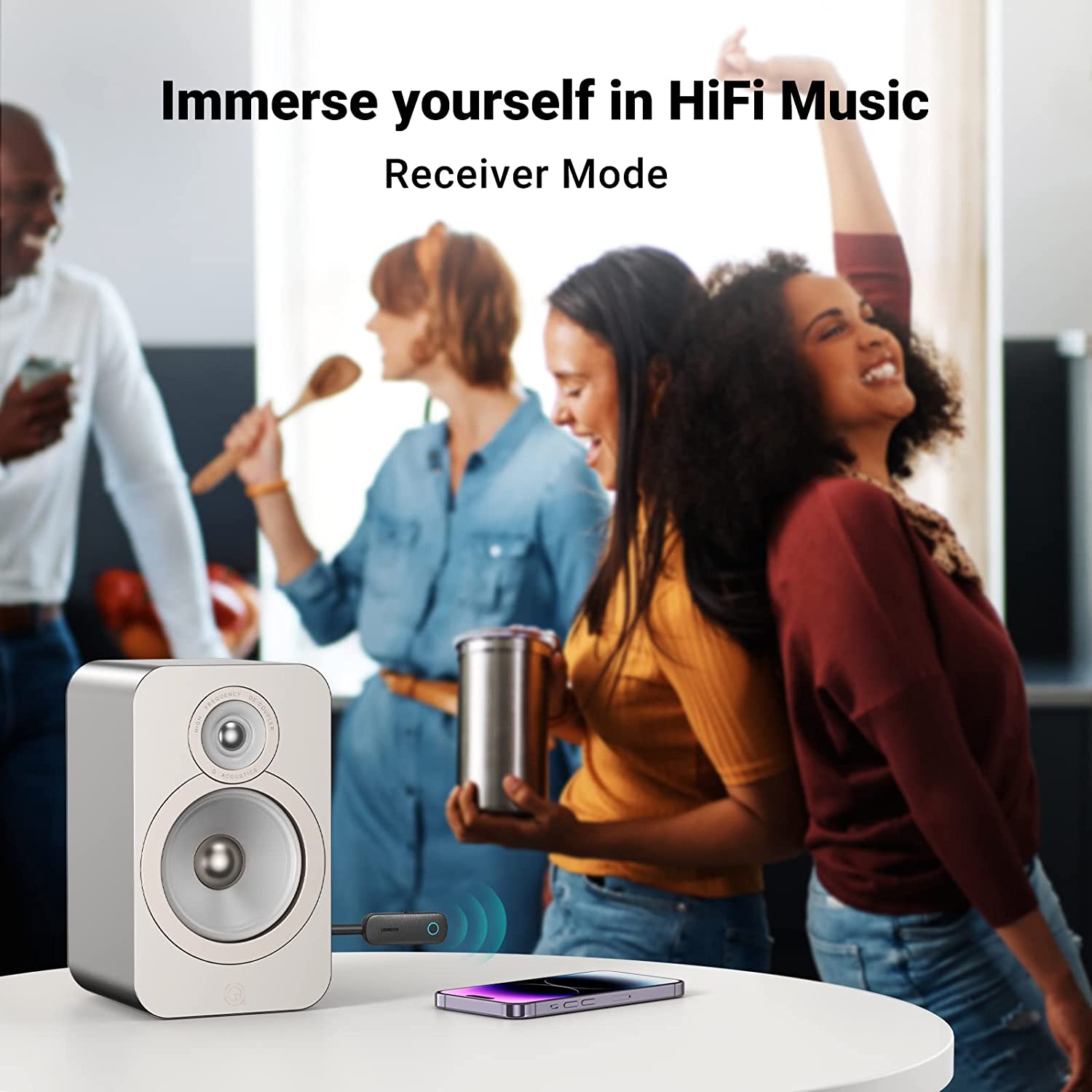 UGREEN Bluetooth 5.0 Transmitter and Receiver 2 in 1 Wireless 3.5mm Bluetooth Adapter