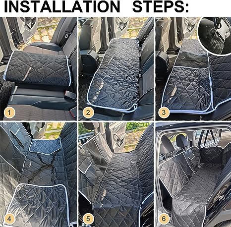 AULDEY Dog Car Seat Cover,Waterproof with Mesh Window and Storage Pocket,Durable Scratchproof Nonslip Dog Car Hammock with Universal Size Fits for Cars/Trucks/SUV