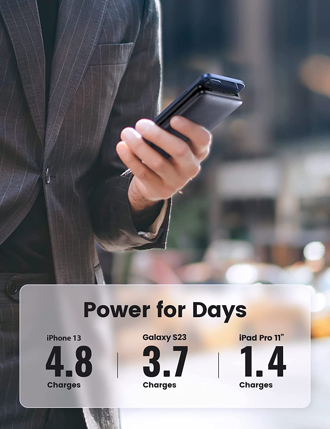 UGREEN Power Bank for iPhone with MFi Lightning Cable