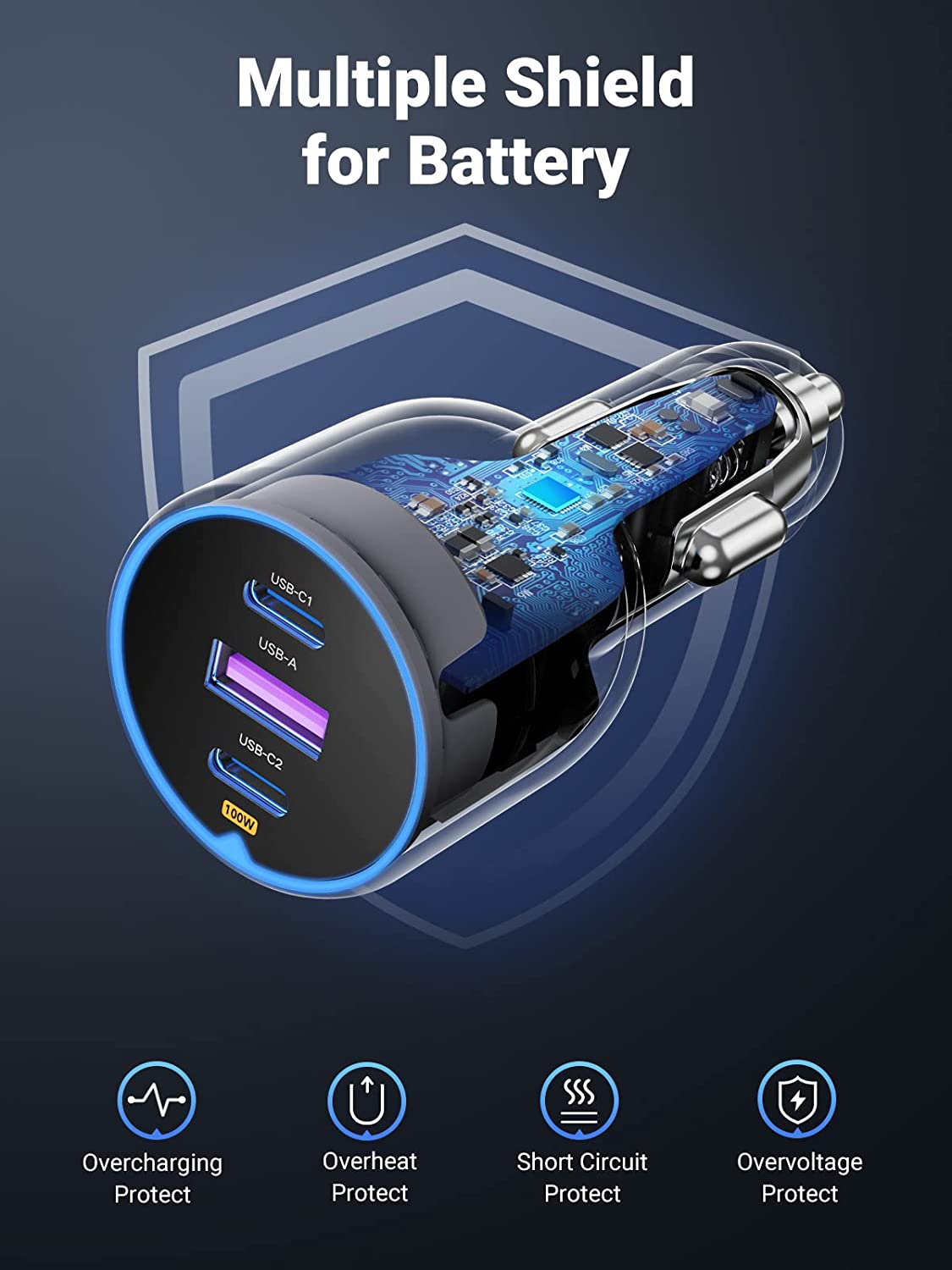 130W USB C Car Charger