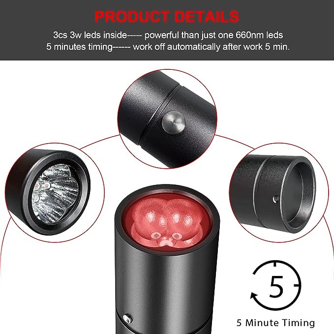 2023Newest Model Red Light Therapy Device Enhanced Strong Energy Red Infrared Light Wand for Body Pain Relief Healing,Suitable for Gift for Women Men Elders Dogs, 940nm 850nm 830nm 660nm