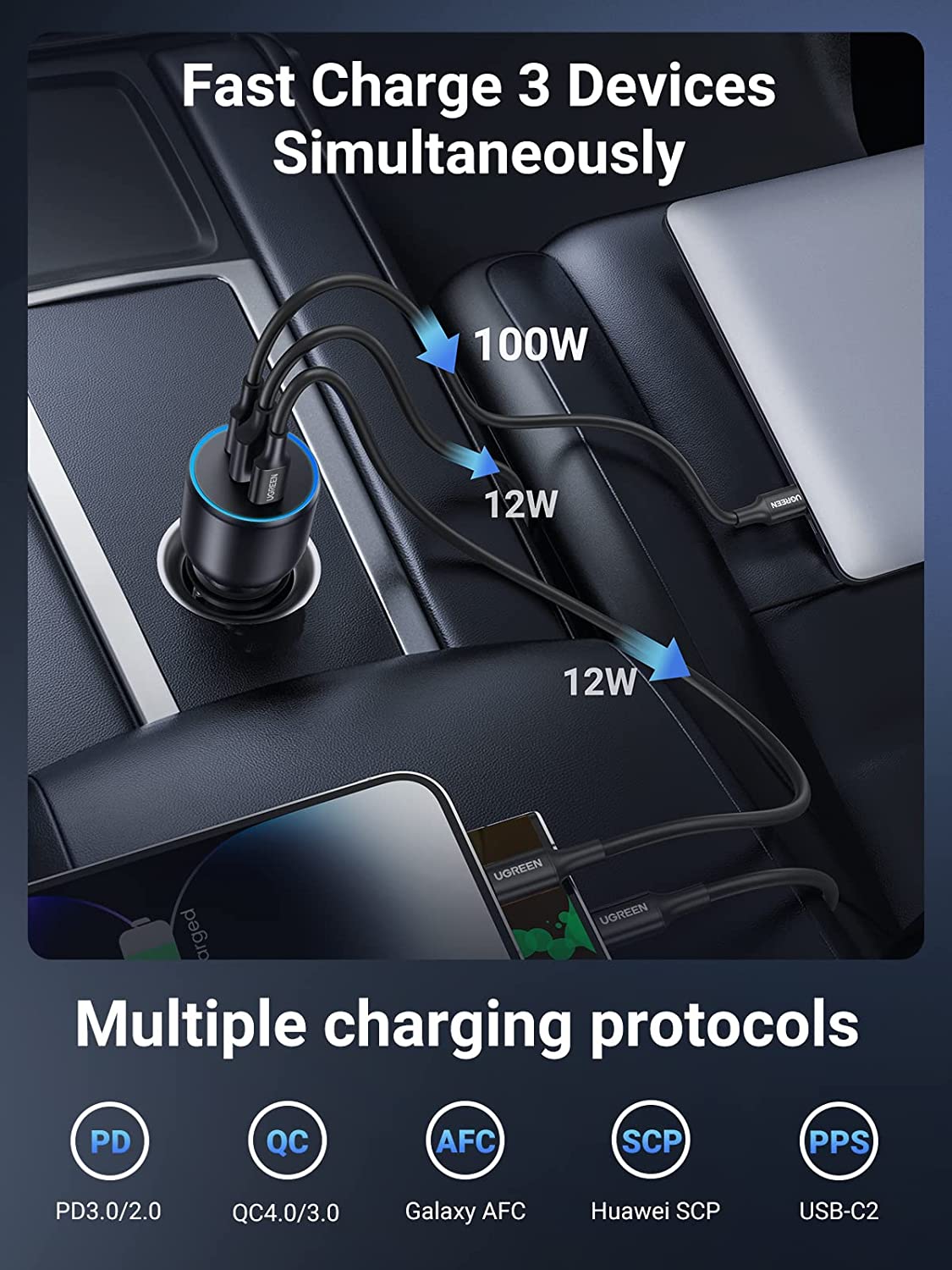 130W USB C Car Charger