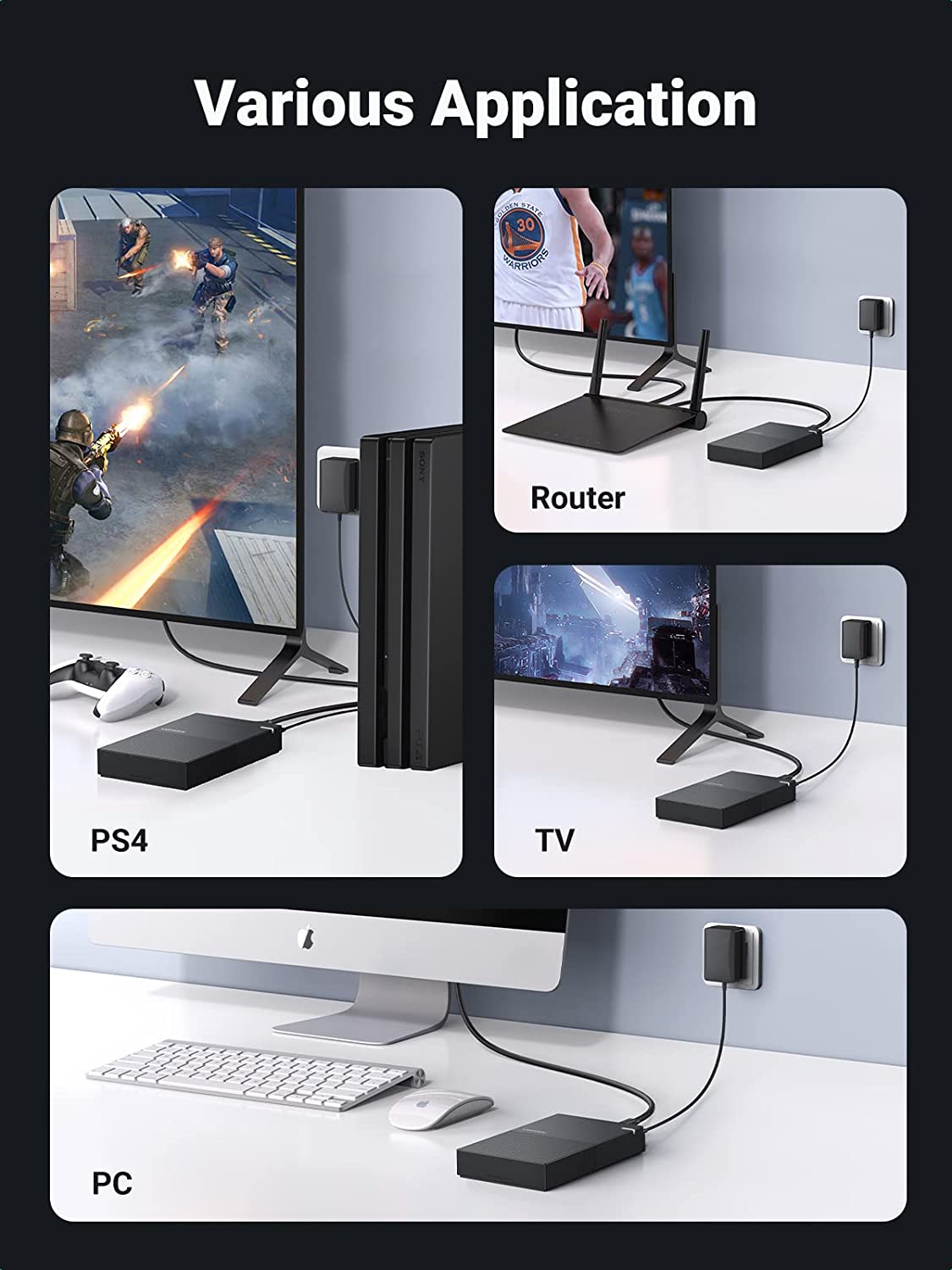 UGREEN External Hard Drive Enclosure for 3.5 2.5 Inch SATA Drives