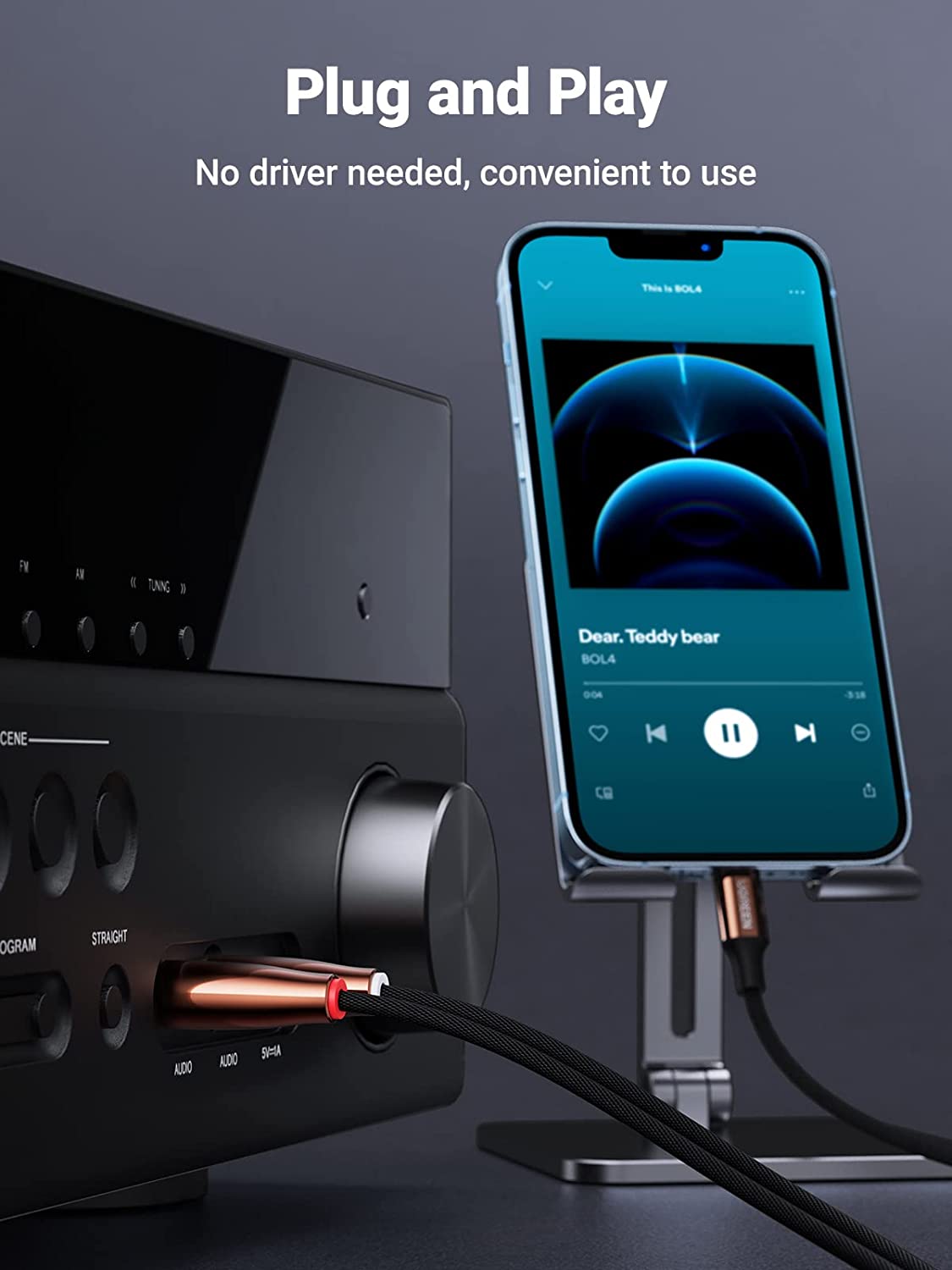 UGREEN RCA Cable MFi Certified Lightning to RCA Cable for iPhone