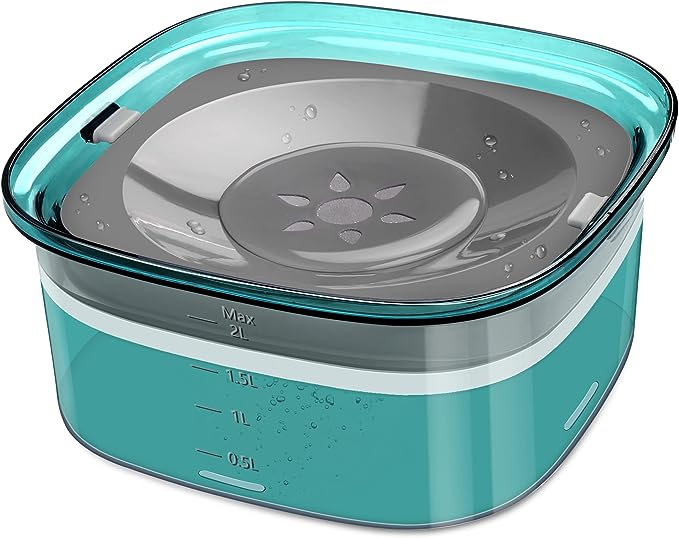 UPSKY 70oz Dog Water Bowl 2L No Spill Large Capacity Slow Feeder, Spill Proof Pet Water Dispenser Vehicle Carried Travel Drinking Water Bowl for Dogs, Cats