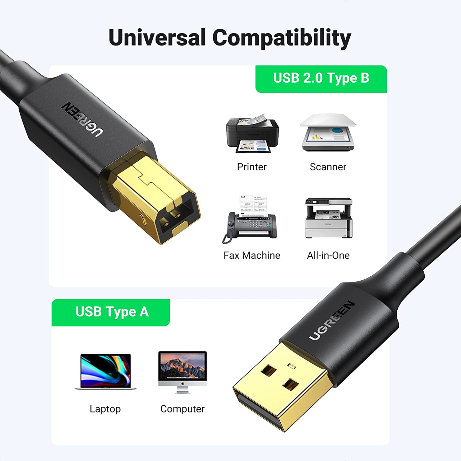 UGREEN USB Printer Cable
