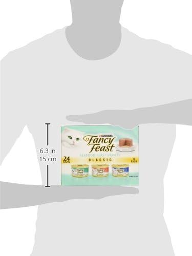 Purina Fancy Feast Seafood Classic Pate Collection Grain Free Wet Cat Food Variety Pack - (24) 3 Oz. Cans