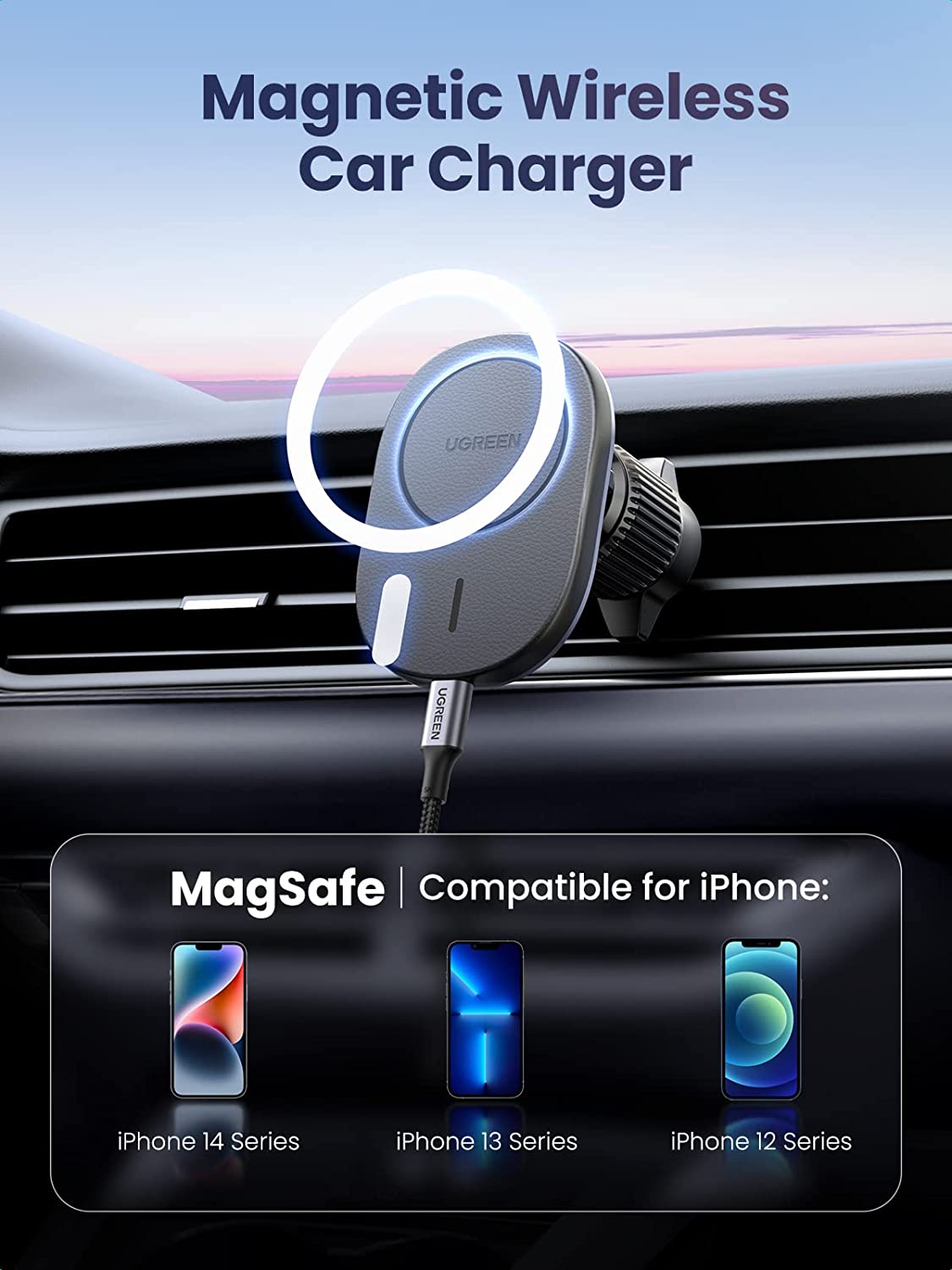 Magnetic Wireless Car Charger Mount