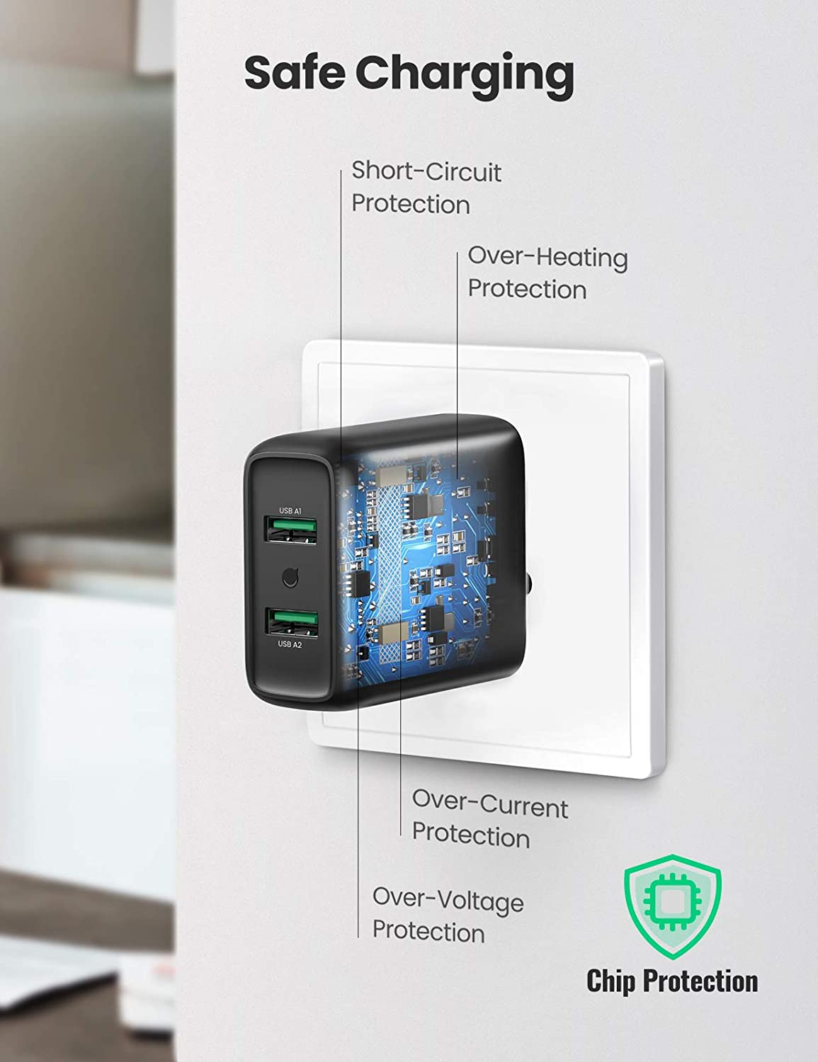 UGREEN Quick Charge 36W Dual Wall Charger