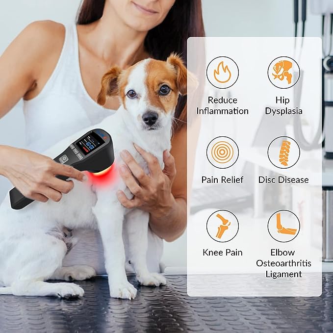 ZJKC Cold Laser Therapy Device for Muscle & Joint, 4x808nm+16x650nm, Pain Relief, Accelerate Healing, Home Light Therapy for Dogs, Cats, Horses and Animals(Black)