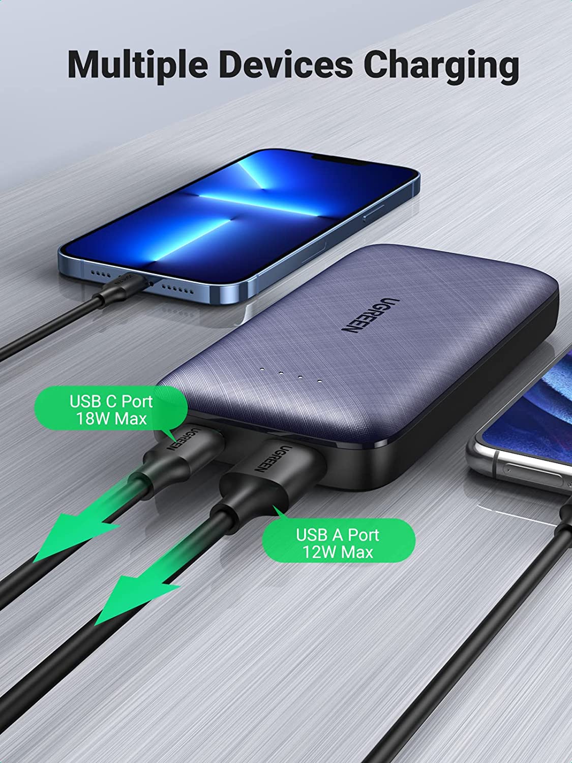 UGREEN Portable Charger 10000mAh USB-C Power Bank PD 20W