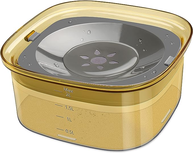 UPSKY 70oz Dog Water Bowl 2L No Spill Large Capacity Slow Feeder, Spill Proof Pet Water Dispenser Vehicle Carried Travel Drinking Water Bowl for Dogs, Cats