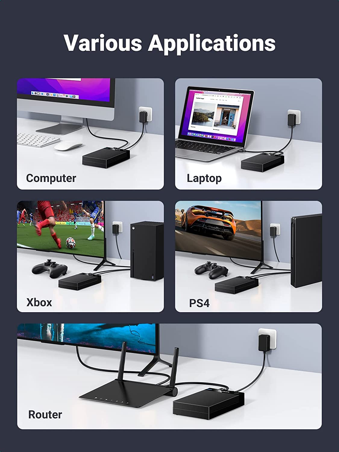 UGREEN External Hard Drive Enclosure for 3.5 2.5 Inch SATA