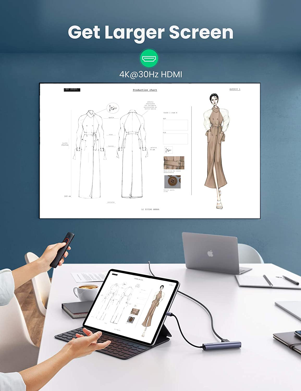 UGREEN USB C Hub 60Hz, 5-in-1 Gigabit USB C to Ethernet Adapter with 4K HDMI