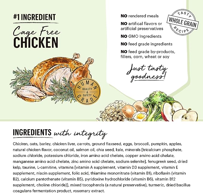 The Honest Kitchen Whole Food Clusters Small Breed Whole Grain Chicken Dry Dog Food, 10 lb Bag