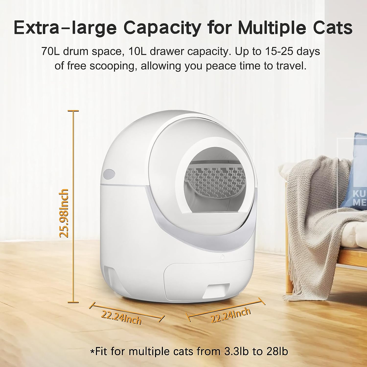 Cleanpethome Self Cleaning Cat Litter Box