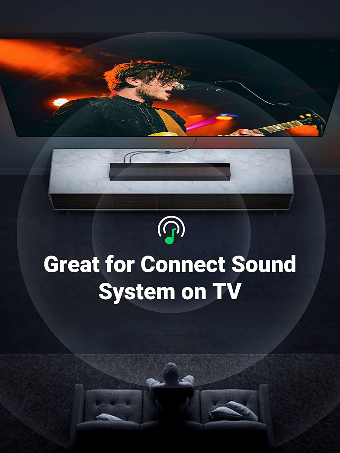 UGREEN 3.5mm Female to 2 RCA Male Cable