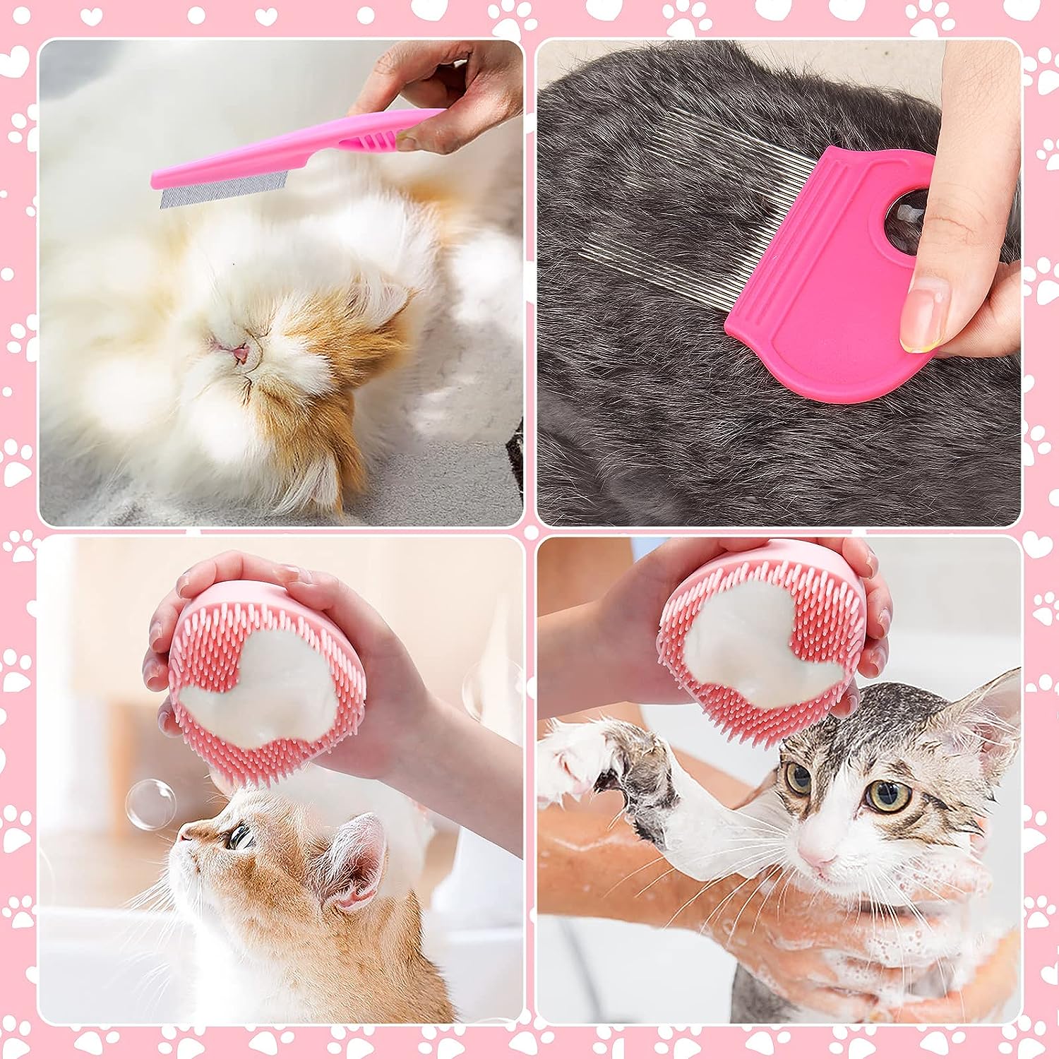 VCZONE 8 Pcs Cat Brush Grooming Kits