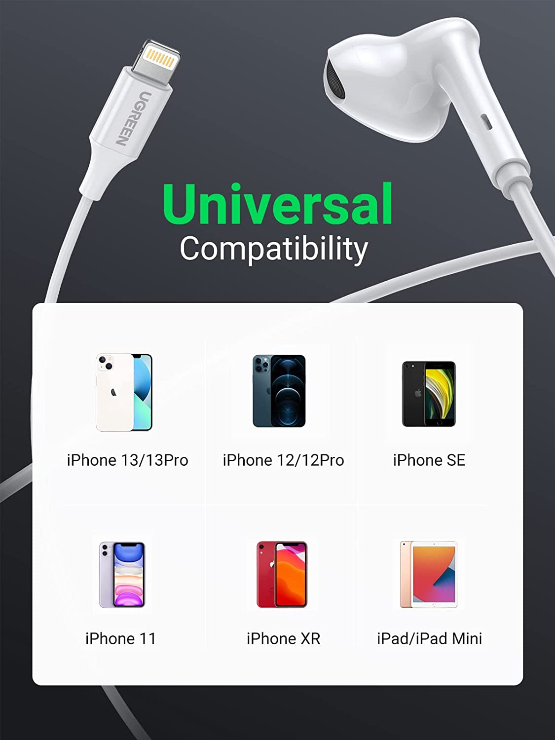 UGREEN Lightning Headphones Wired