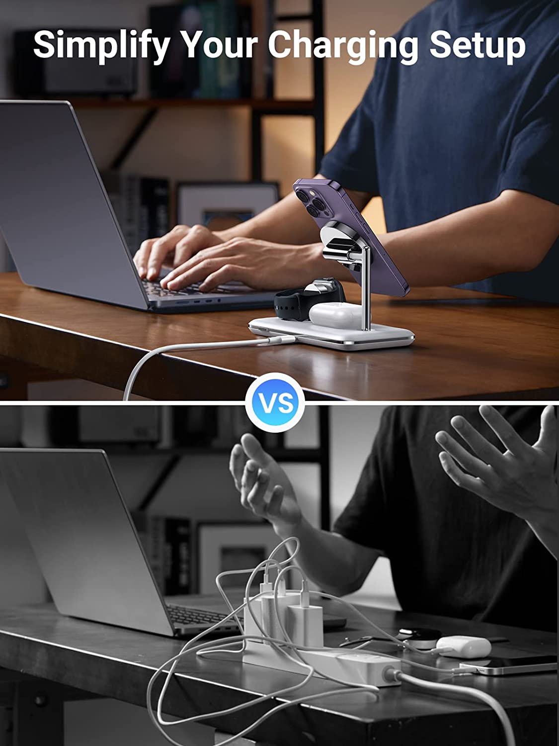 UGREEN MFi-Certified 25W 3-in-1 MagSafe Wireless Charging Station