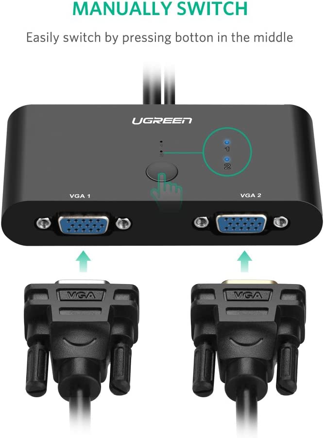 UGREEN VGA 2 in 1 Out Switch 2 Port