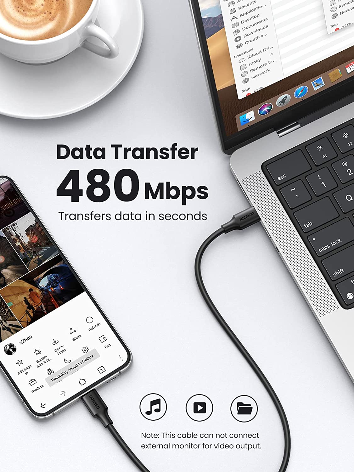 UGREEN USB C to USB C Cable 60W