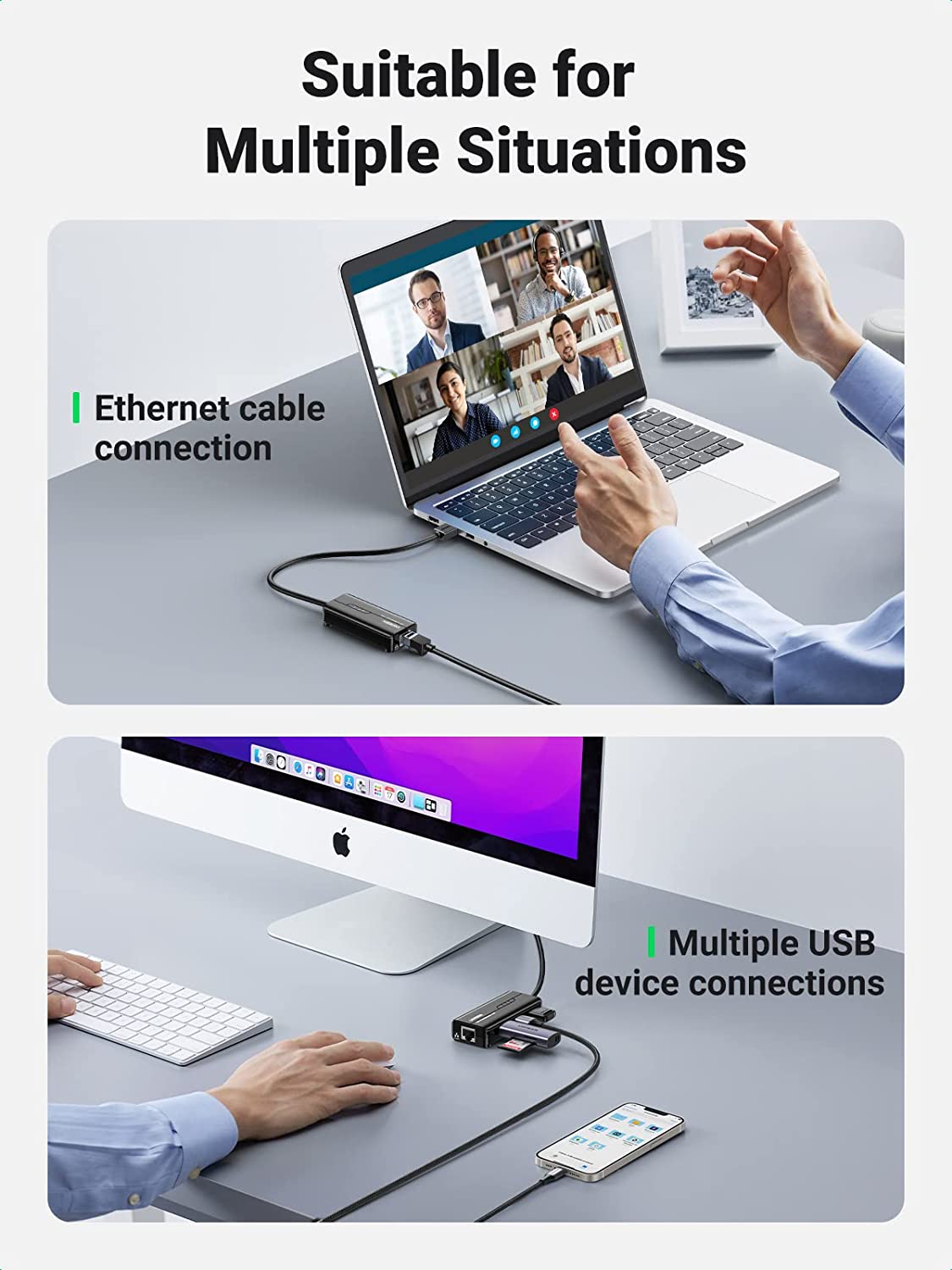 UGREEN USB 3.0 Hub Ethernet Adapter