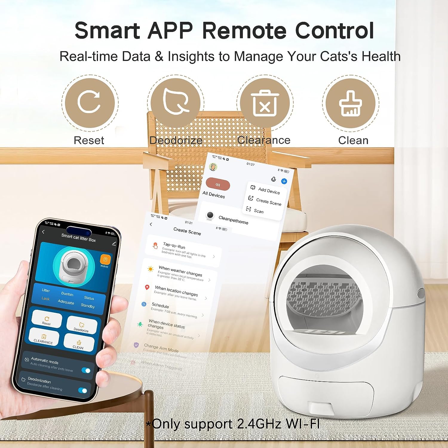 Cleanpethome Self Cleaning Cat Litter Box