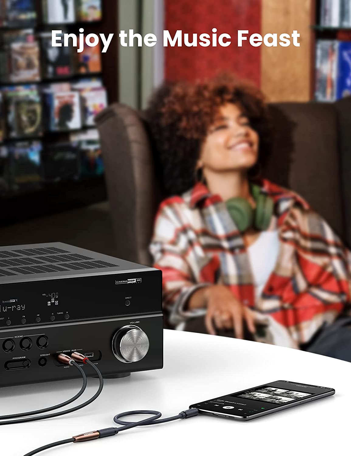 UGREEN 3.5mm Female to 2 RCA Male Stereo