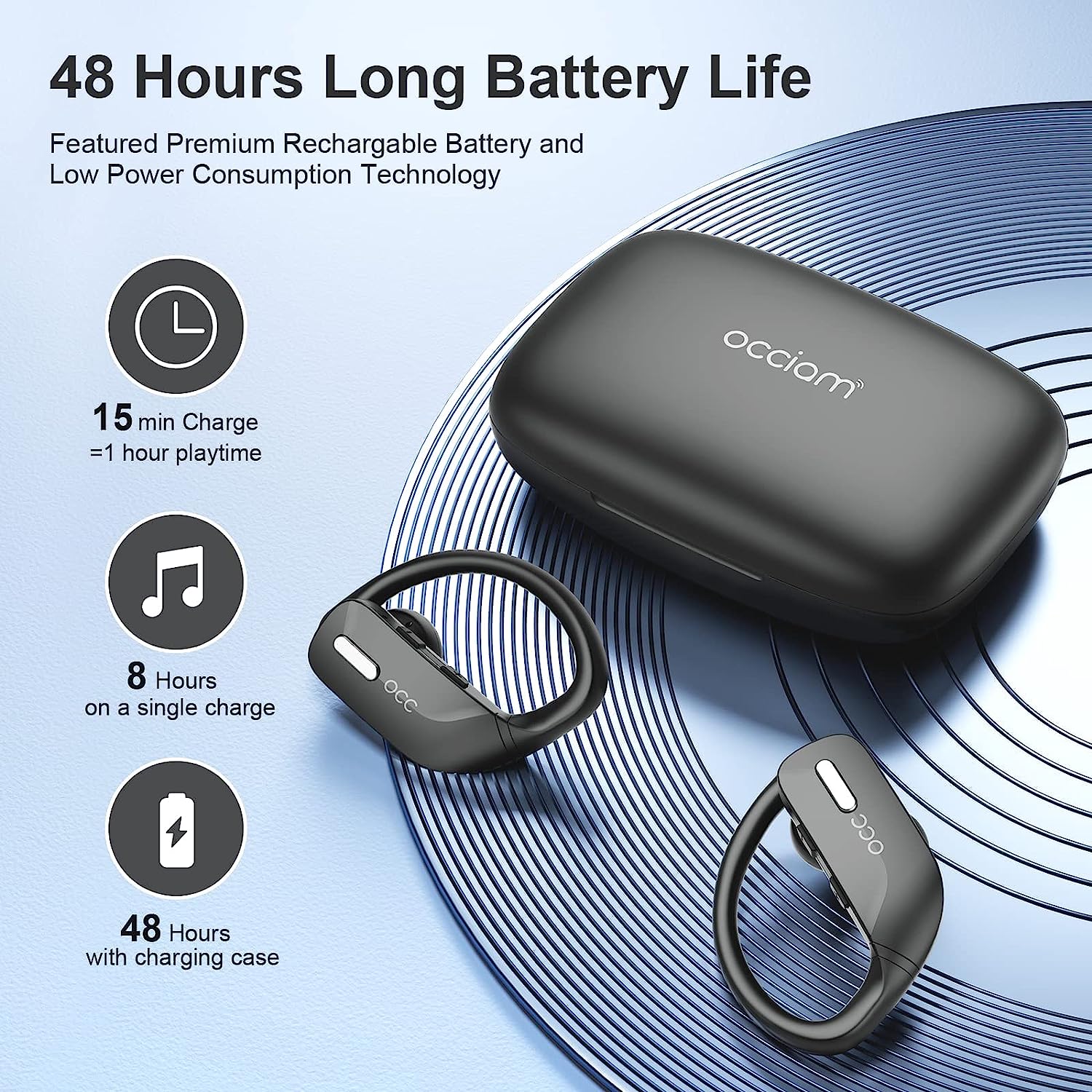 occiam Wireless Earbuds Bluetooth Headphones