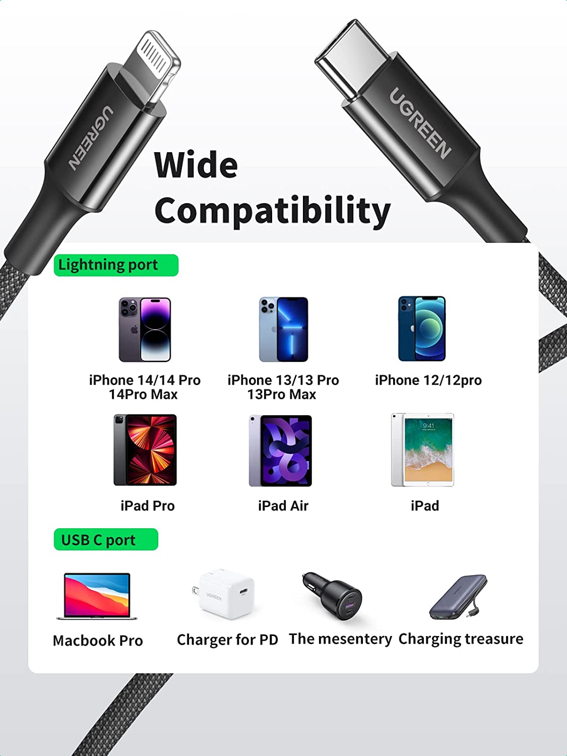 UGREEN USB C to Lightning Cable