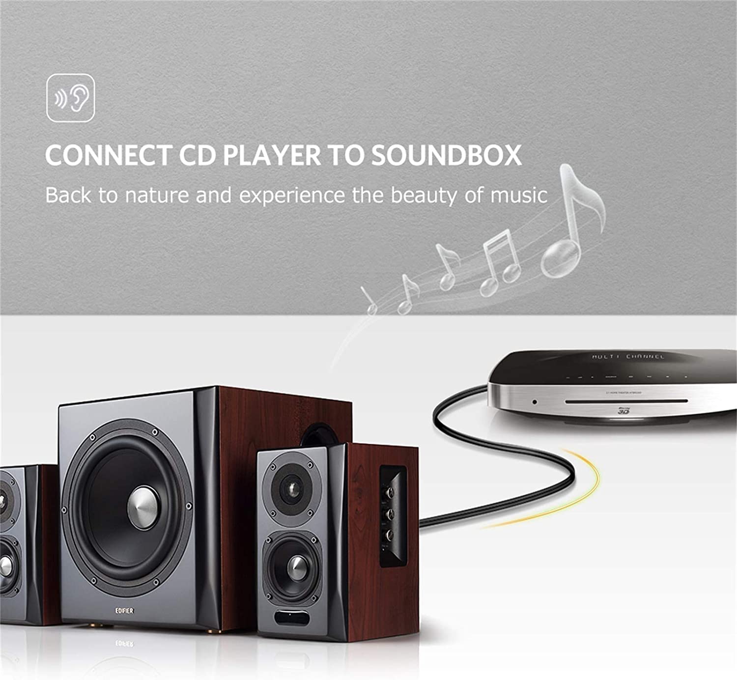 UGREEN RCA Cable 2RCA Male to 2RCA Male Stereo Audio Cable