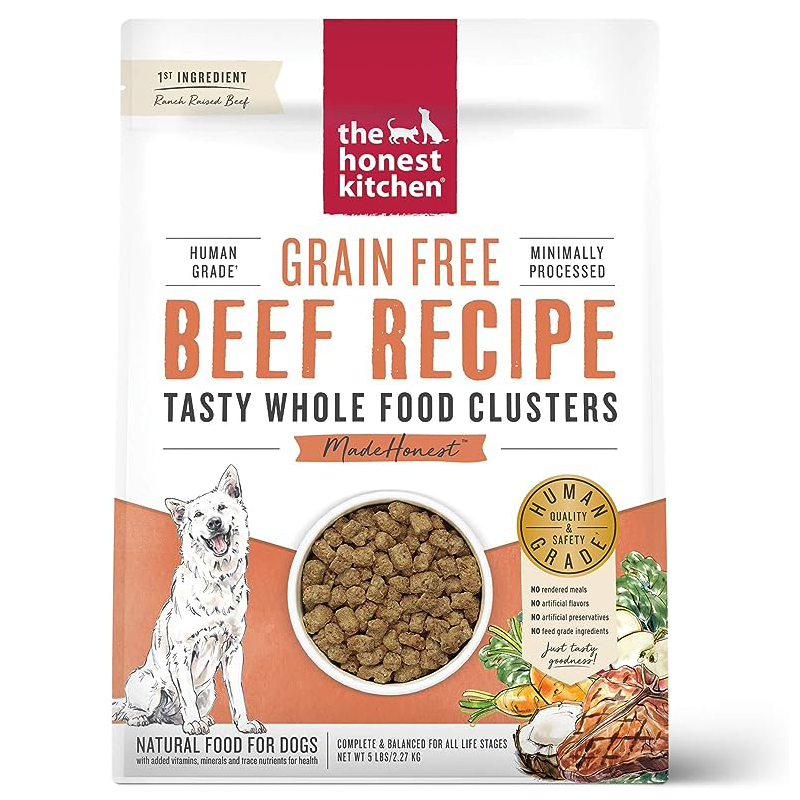The Honest Kitchen Whole Food Clusters Grain Free Beef Dry Dog Food, 5 lb Bag