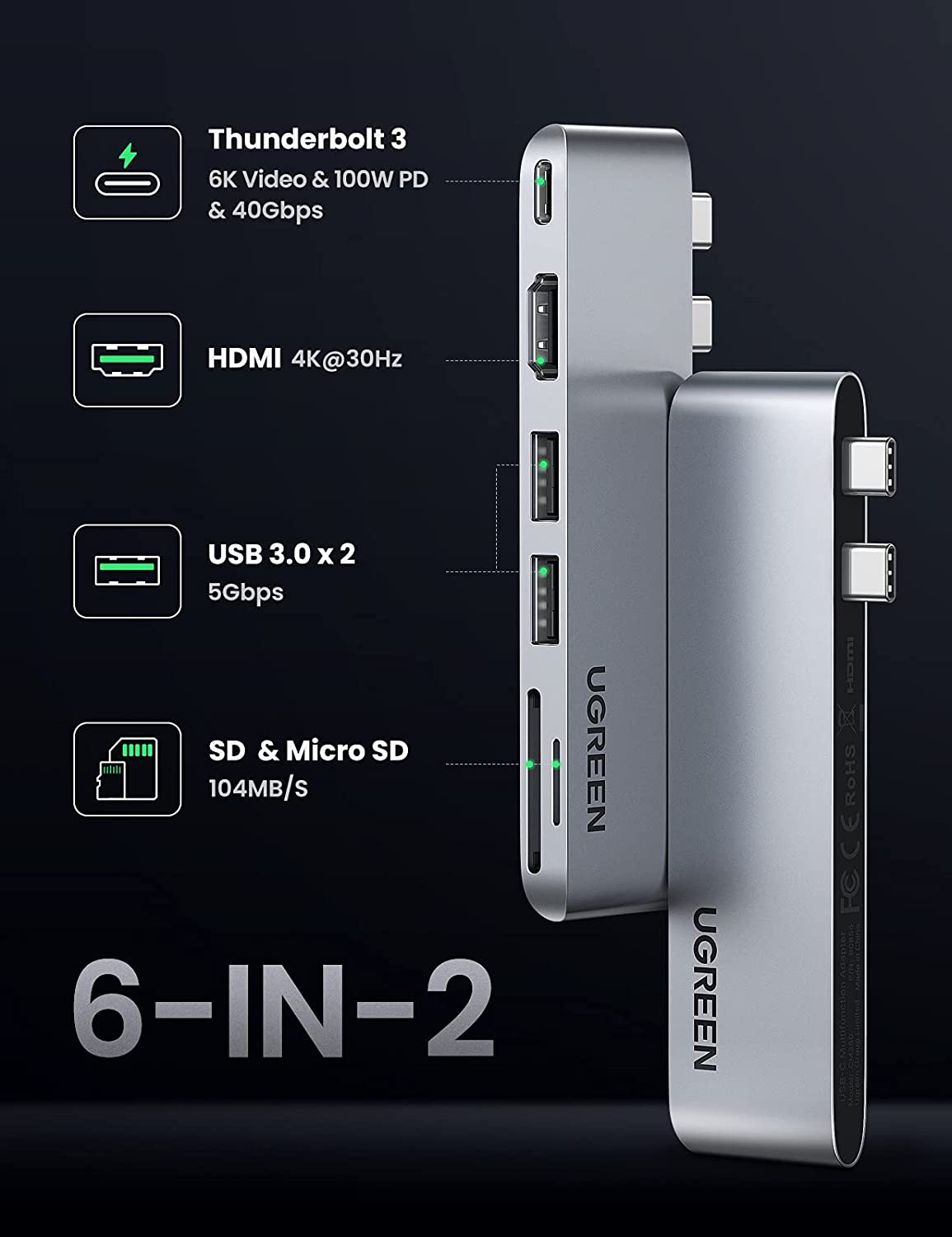 UGREEN USB C Hub Adapter