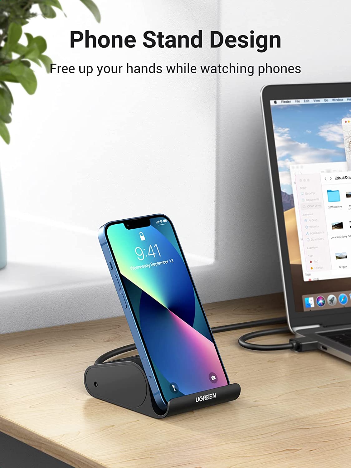 UGREEN USB Card Reader USB 3.0 Hub 3 Ports with