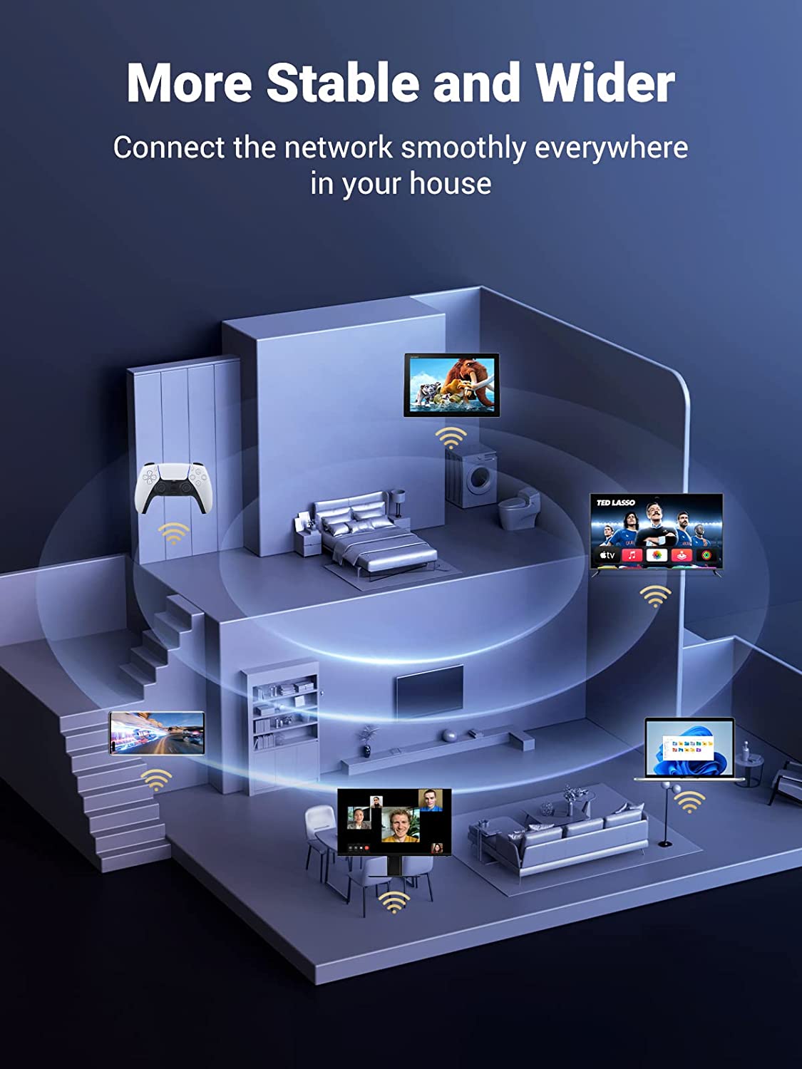 UGREEN USB WiFi Adapter for Desktop PC Laptop AC1300