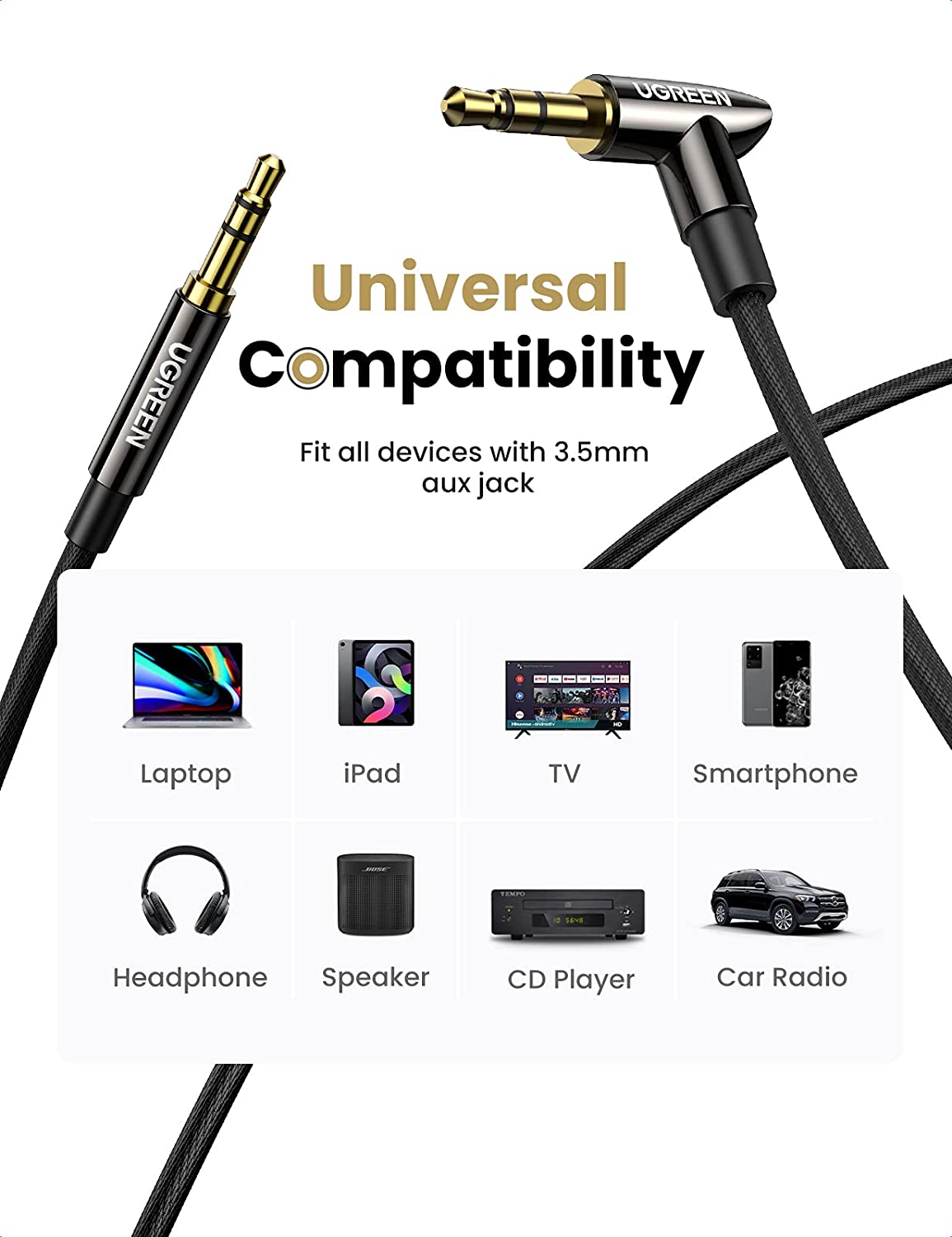UGREEN 3.5mm Audio Cable Hi-Fi Sound