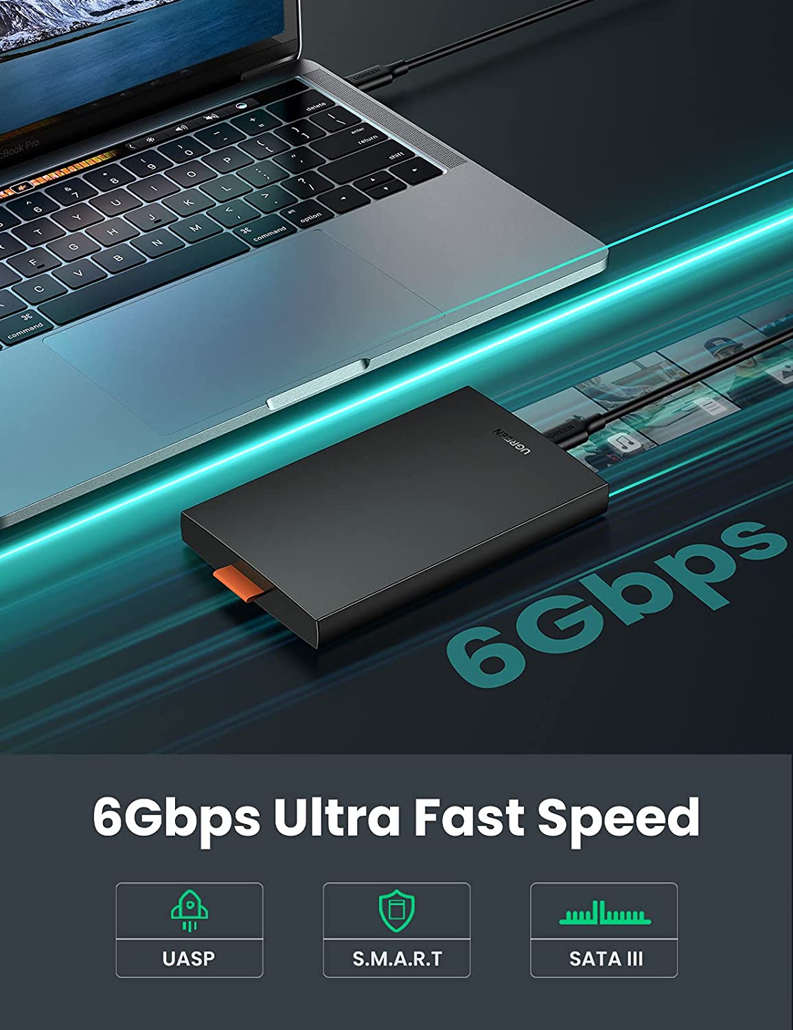 UGREEN USB C Hard Drive Enclosure USB C 3.1 Gen 2 to