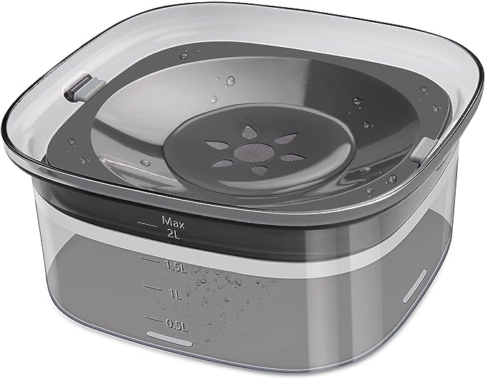 UPSKY 70oz Dog Water Bowl 2L No Spill Large Capacity Slow Feeder, Spill Proof Pet Water Dispenser Vehicle Carried Travel Drinking Water Bowl for Dogs, Cats