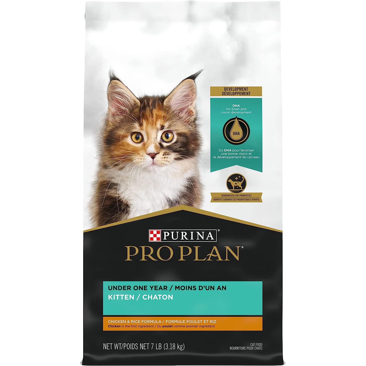 Purina Pro Plan With Probiotics, High Protein Dry Kitten Food, Chicken & Rice Formula - 7 lb. Bag