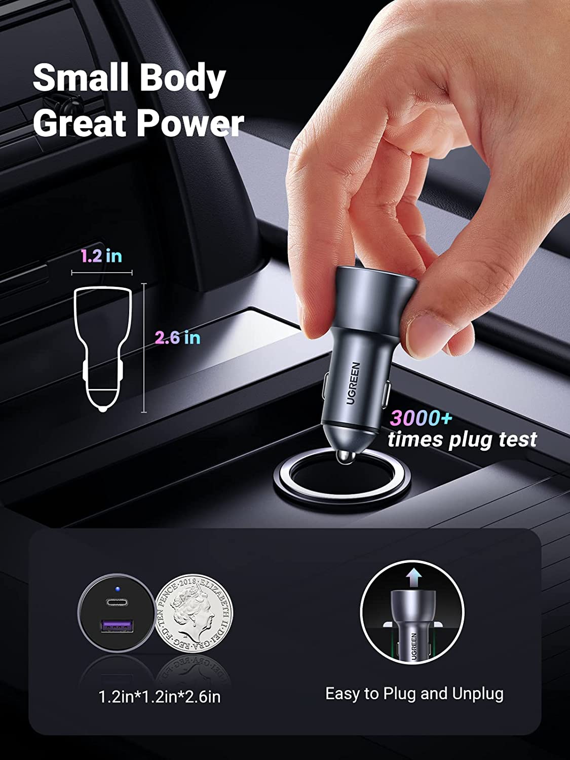 UGREEN USB C Car Charger