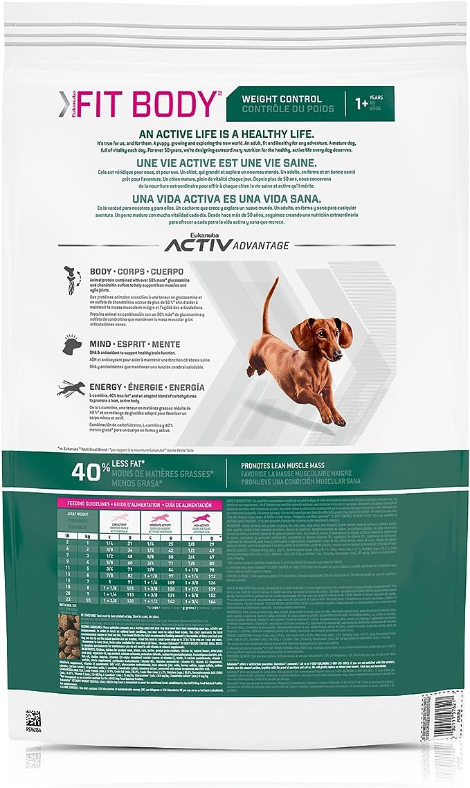 Eukanuba Fit Body Weight Control Small Breed Dry Dog Food, 4 lb. Bag