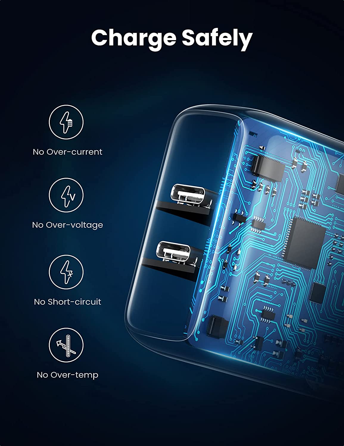 UGREEN 40W Dual Port USB C Charger Block with Foldable Plug